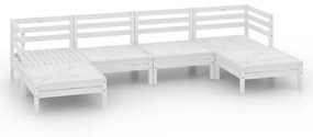 3083335 vidaXL Set mobilier de grădină, 6 piese, alb, lemn masiv de pin