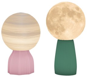 Set de lămpi de birou HOMCOM în stil planetar, tricolor, USB, material plastic, Alb | Aosom Romania