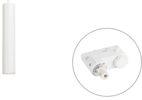 Lampă suspendată de design albă, incl. adaptor de șină trifazat - 3-Phase Tuba Small