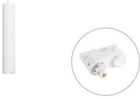 Lampă suspendată de design albă, inclusiv adaptor pentru șină trifazată - Tuba Mică Trifazată