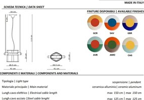Lustra suspendata din ceramica design italian Yakitori