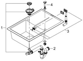 GROHE 31639AP0 - Chiuvetă K400 780 × 500 mm piatră/negru