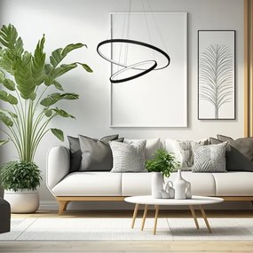 Lustră LED pe cablu HOOP LED/51W/230V d. 60 cm 4000K negru