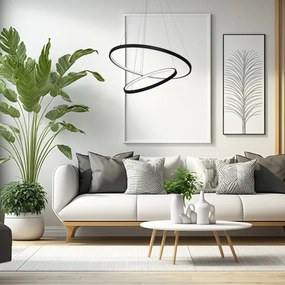 Lustră LED pe cablu HOOP LED/51W/230V d. 60 cm 4000K negru