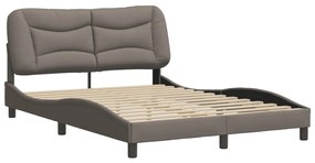 3207776 vidaXL Cadru de pat cu tăblie, gri taupe, 140x200 cm, textil