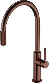 Baterie bucatarie compatibila cu sistem filtrare Omnires Switch finisaj cupru antichizat periat