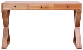 Birou computer, natural, 132x47x77 cm, lemn masiv de mahon Maro deschis, 132 x 47 x 77 cm