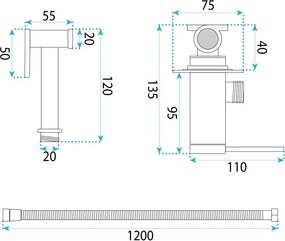 Baterie bideu Foss Clif auriu periat