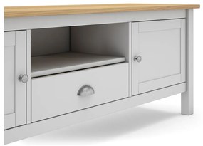 Comodă TV alb/natural din lemn de pin 158x53 cm Misti – Marckeric