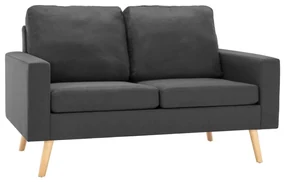 288704 vidaXL Canapea cu 2 locuri, gri închis, material textil
