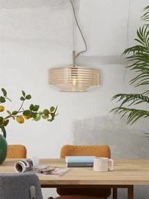 Lustra/Pendul design decorativ Verona ribbed, amber
