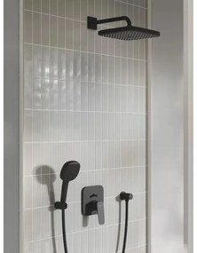Baterie cada-dus incastrata Grohe Cubeo negru mat fara corp ingropat
