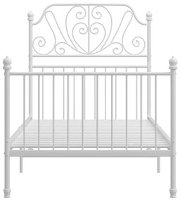 Cadru de pat, alb, 100x200 cm, metal Alb, 100 x 200 cm