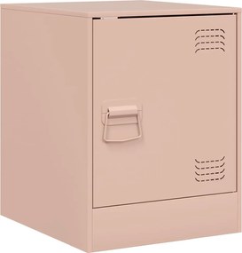 vidaXL Noptieră, roz, 34,5x39x44 cm, oțel