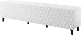 Comoda TV ASTI, alb mat, PAL laminat, 200x42x52 cm