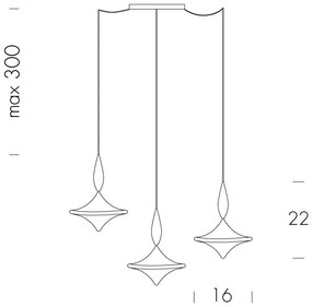 Lustra deosebita cu 3 pendule design LUX Étoile 02