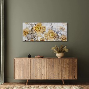 Tablou - Floarea-soarelui pe perete (120x50 cm)