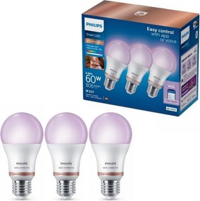 Set de 3 becuri LED RGB dimabile Philips SMART A60 E27/8,8W/230V 2200-6500K