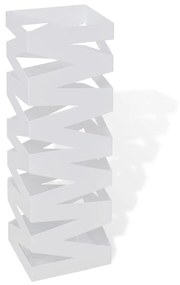 vidaXL Suport pătrat pentru depozitare umbrelă și baston, 48,5 cm, alb