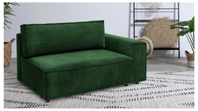 Modul pentru canapea verde cu tapițerie din catifea reiată (cu colț pe partea dreaptă) Nihad modular – Bobochic Paris