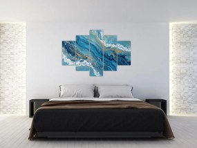 Tablou - Marmură bleu cu aur II. (150x105 cm)