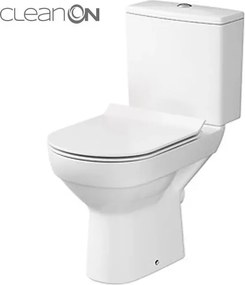 Set vas WC pe pardoseala Cersanit City New Clean On cu rezervor si capac inchidere lenta