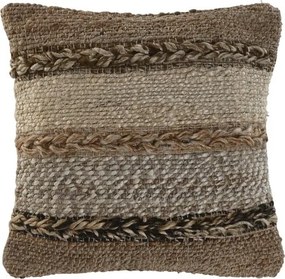 Pernă decorativă din iută, lână și bumbac țesută manual, 45 x 45 cm, „Jute Wool Cushion"