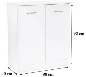 Comodă Miami cu 2 uși 80x92 cm alb-stejar sonoma