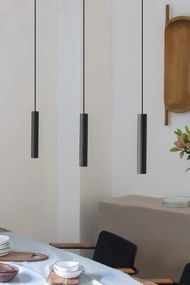 Lustra cu 3 pendule design minimalist din lemn cu spot LED încorporat Chimes 3 - black oak