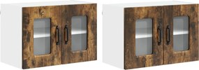 vidaXL Dulap de bucătărie Kalmar 2 pcs Stejar fumuriu 60 x 31 x 40 cm