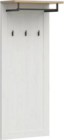 Cuier hol LOKSA, alb/stejar, PAL laminat, 59x30x143 cm