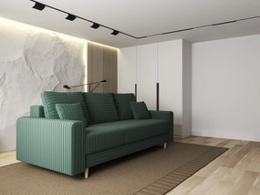 Canapea extensibilă dumonde cu ladă de depozitare si sezut confortabil din spuma high-density, Kronos Ambience Verde 210x100 cm