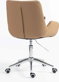 HR240K Scaun Carmel Piele Ecologica Premium Soft cu Bază Cromata