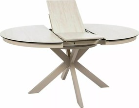 Masa extensibila Porto Ceramic bej mat/cașmir L120-160xl120 cm