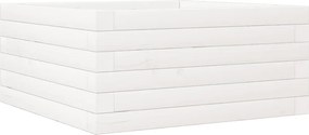 vidaXL Jardinieră de grădină, alb, 50x50x23 cm, lemn masiv de pin