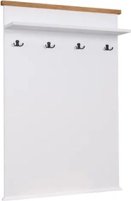 Panou cuier GALINEO 04 – 99x22x143.5 cm – Alb / Stejar natural