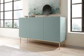 Comoda cu sertare Nicole 150 cm - MDF salvie / picioare aurii