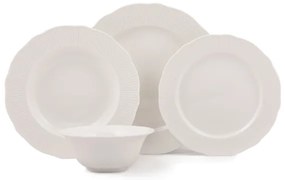 Set veselă 24 piese, porțelan alb