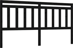 vidaXL Tăblie de pat, negru, 206x4x100 cm, lemn masiv de pin