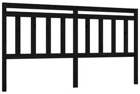 814118 vidaXL Tăblie de pat, negru, 206x4x100 cm, lemn masiv de pin