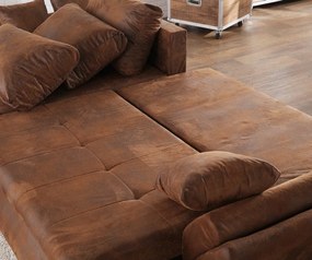 Colțar extensibil dumonde cu ladă de depozitare si sezut confortabil din spuma high-density, Loana Madagaskar Brown II 270x185 cm