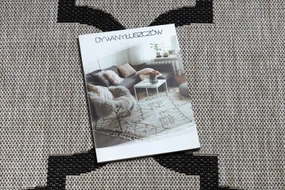 Covor sisal Floorlux 20608 marocani trellis argintiu si negru