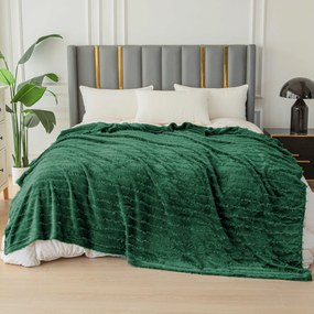 Patura microplus cu model PRESTIGE verde inchis Dimensiune: 160 x 200 cm