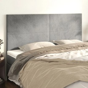 vidaXL Tăblii de pat, 4 buc, gri deschis, 80x5x78/88 cm, catifea