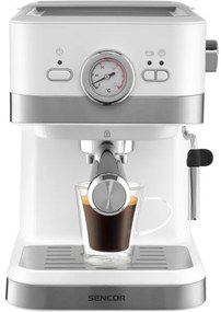 Espressor Sencor 1050W/230V alb/crom mat