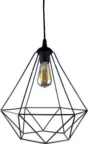 Lustră pe cablu DIAMOND 1xE27/60W/230V negru