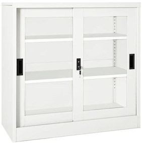 vidaXL Dulap cu ușă glisantă, alb, 90x40x90 cm, oțel