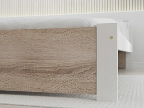 Pat Ikaros, alb/stejar sonoma 120 x 200 cm Saltele: Cu saltele Deluxe 10 cm, Somiera pat: Fara somiera
