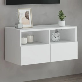 vidaXL Comodă TV de perete, alb, 60x30x30 cm, lemn prelucrat