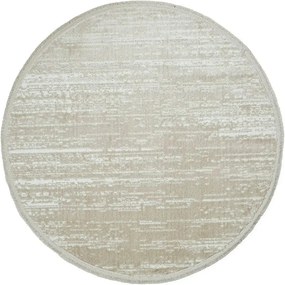 Covor JASMINE, 120x120 cm, forma rotunda, poliester, crem, 1452